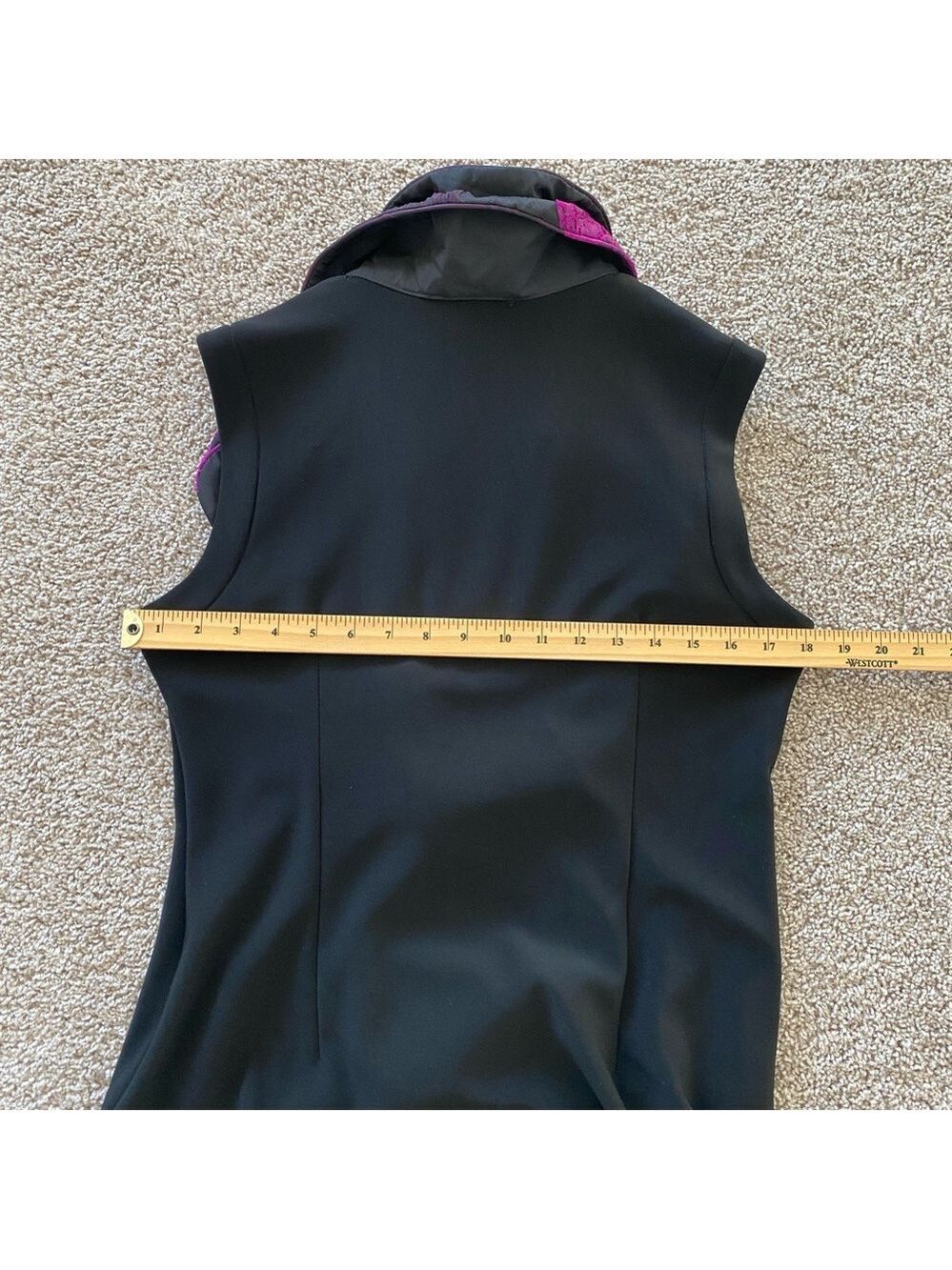Joseph Ribkoff Black & Purple Sleeveless Ruched Dress Sz 14 - Picture 9 of 10